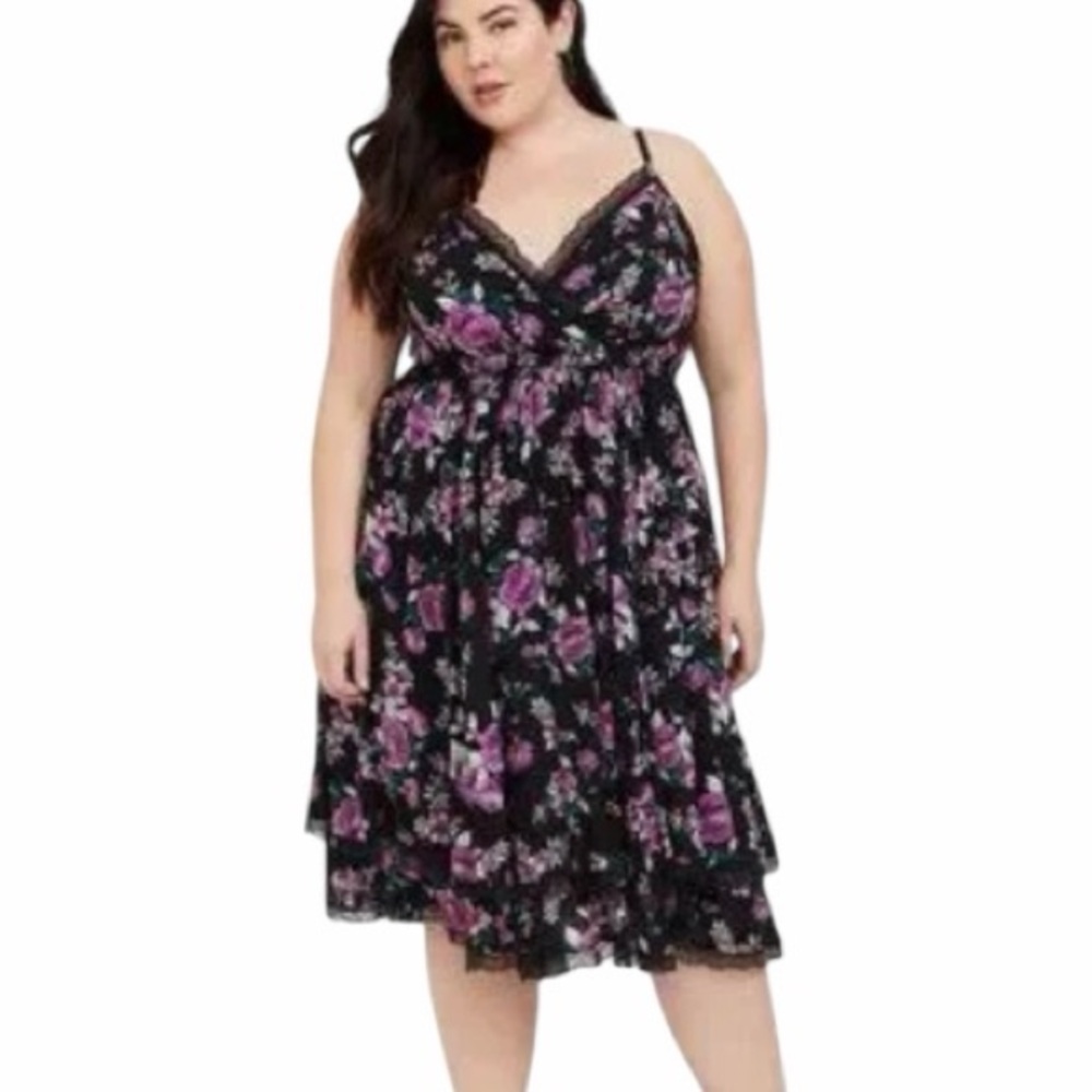 Torrid Black and Floral Sundress